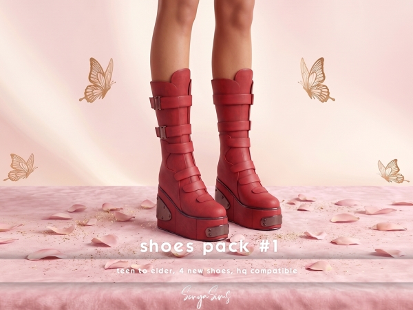 Alpha Fierce Red Goth Wedges (Haruka) Shoes Pack 1 - The Sims 4 Custom Content