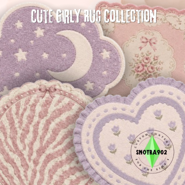 Alpha Cute Girly Rug Collection by simsfinds - The Sims 4 Custom Content