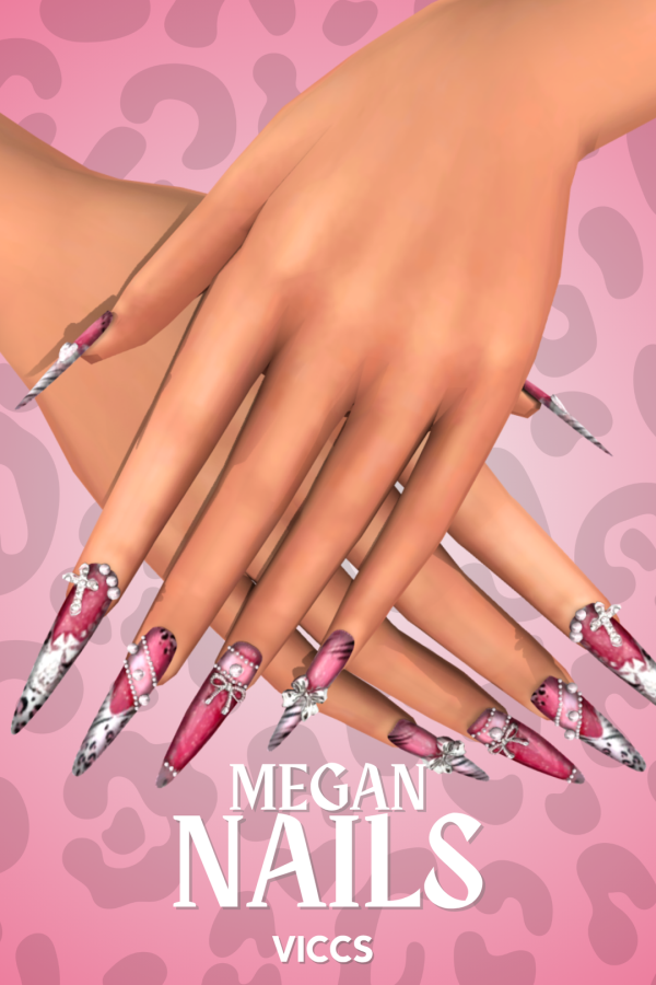 Alpha VICCS_ MEGAN NAILS (TEEN ELDER) by viccs - The Sims 4 Custom Content