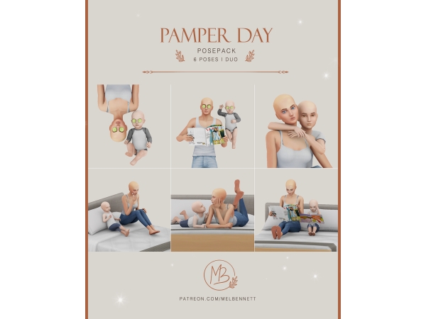Mix Pamper Day Posepack - The Sims 4 Custom Content