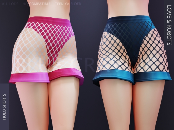 Maxis Match Blue Craving Holo Shorts - The Sims 4 Custom Content