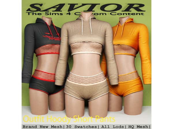 Alpha Svr_Hoody Short Panst by Valeriana - The Sims 4 Custom Content