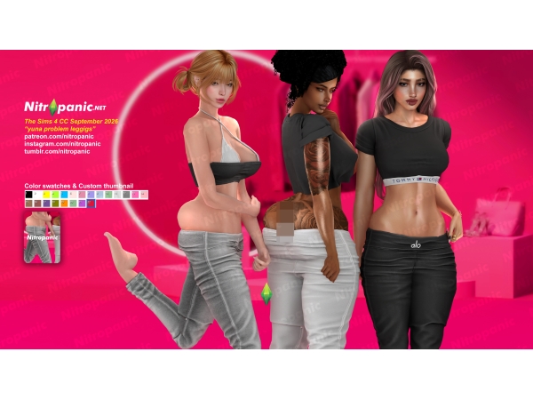 Alpha Nitropanic_yuna Problem Leggings - The Sims 4 Custom Content
