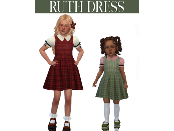 Maxis Match Ruth Dress by sleepyz - The Sims 4 Custom Content