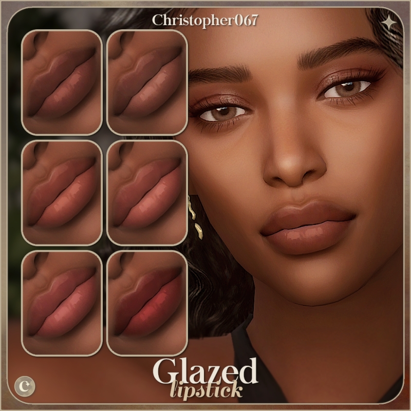Alpha Glazed Lipstick Ultra Glossy Contoured Lined Lip Gloss by christopher067 - The Sims 4 Custom Content