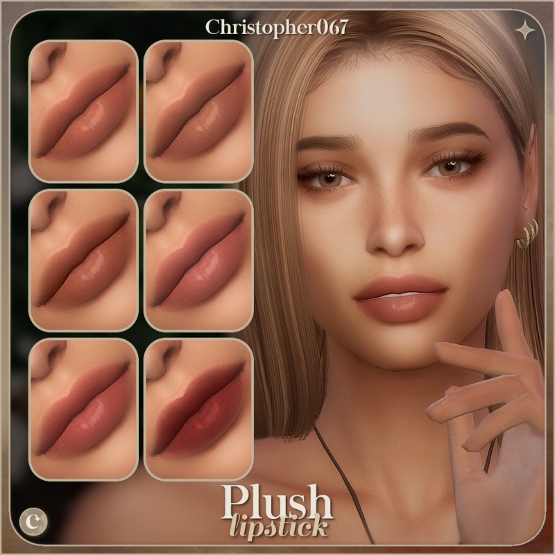 Alpha Plush Lipstick Sheer Glossy Plumping Lipstick by christopher067 - The Sims 4 Custom Content