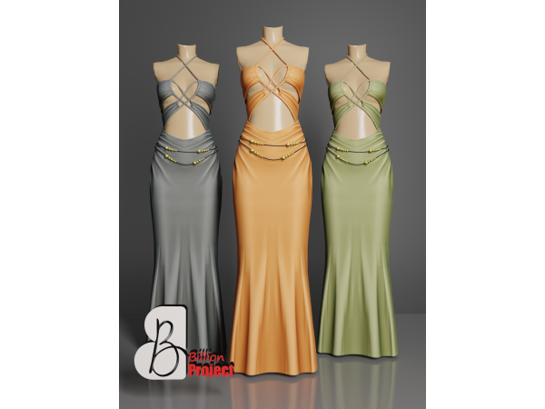 Alpha BillionProject Mariska Long dress - The Sims 4 Custom Content