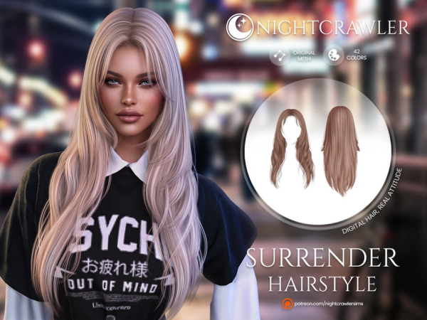 Alpha Nightcrawler Surrender Hair STYLE A by Nightcrawler_Sims - The Sims 4 Custom Content