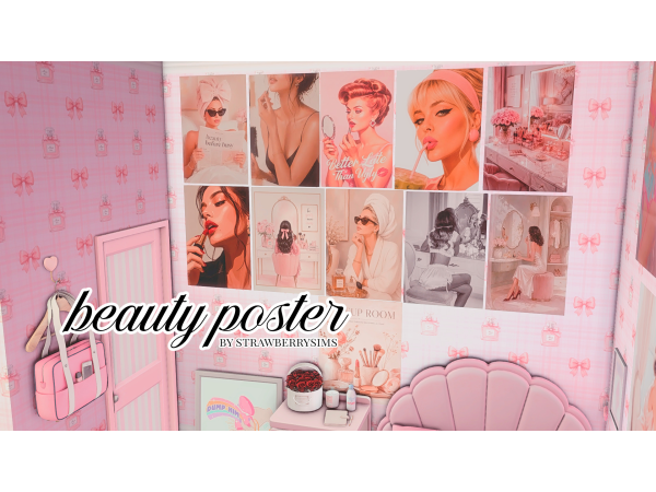 Mix beauty posters by strawberrysims - The Sims 4 Custom Content
