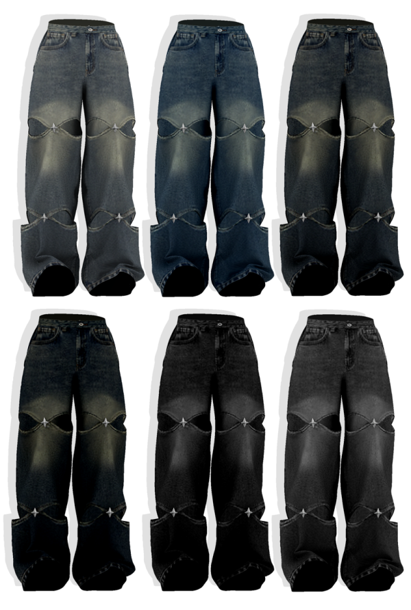 Alpha cutting jeans by simsfinds - The Sims 4 Custom Content