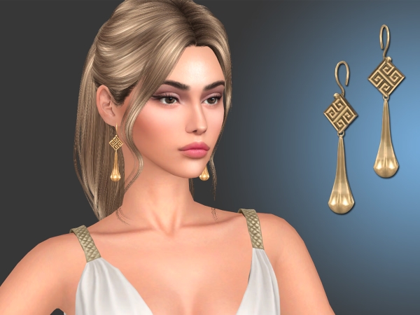 Alpha Noire Earrings - The Sims 4 Custom Content