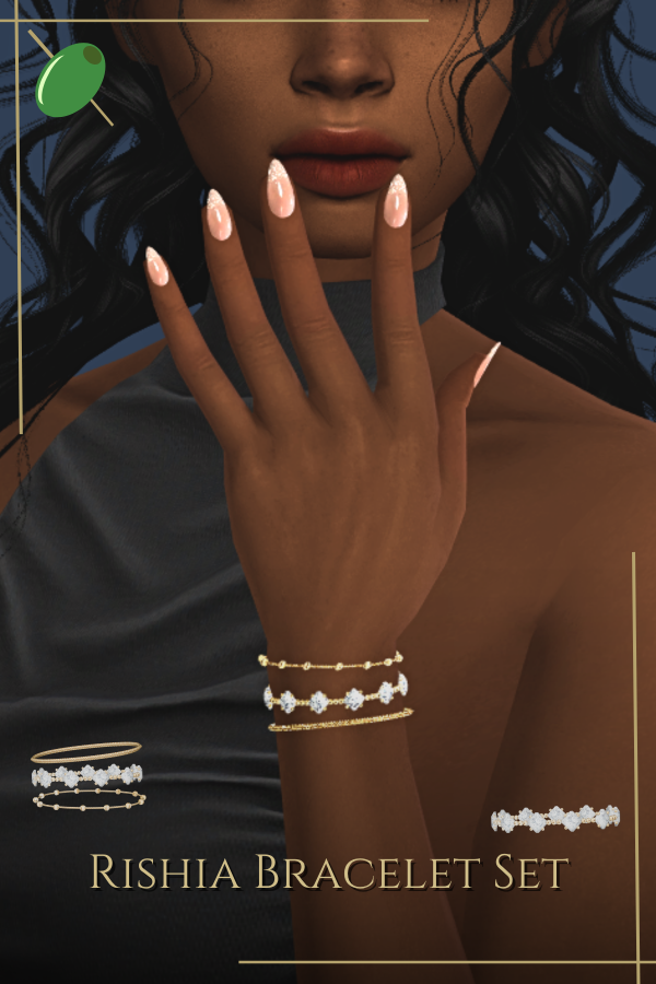 Alpha Rishia Bracelet Set by pitted0live - The Sims 4 Custom Content
