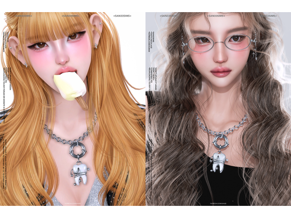 Alpha 333Tooth Necklace - The Sims 4 Custom Content
