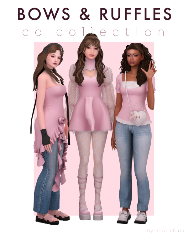 Maxis Match bows ruffles collection by simsfinds - The Sims 4 Custom Content