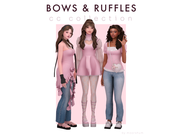 Maxis Match bows ruffles collection by moorshum - The Sims 4 Custom Content