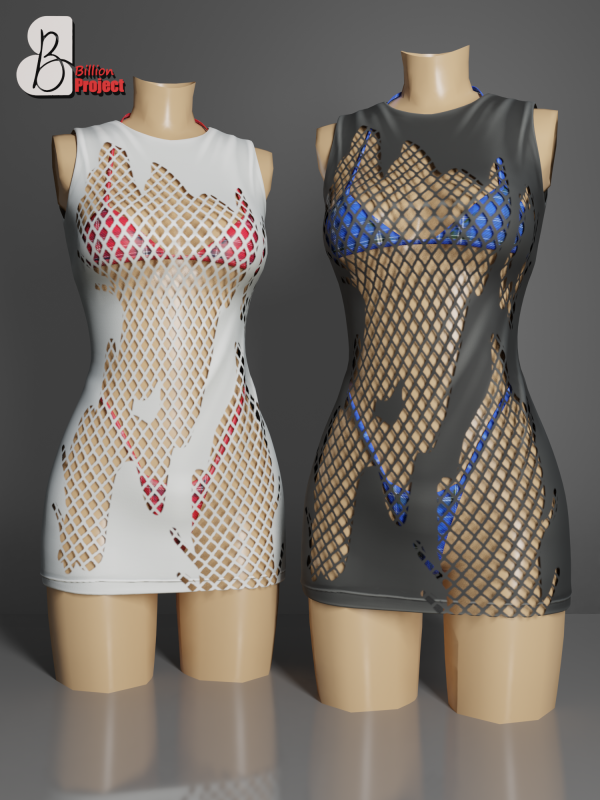 Alpha BillionProject Treynia Mini Dress by billion_project666 - The Sims 4 Custom Content
