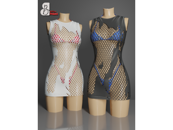 Alpha BillionProject Treynia Mini Dress - The Sims 4 Custom Content
