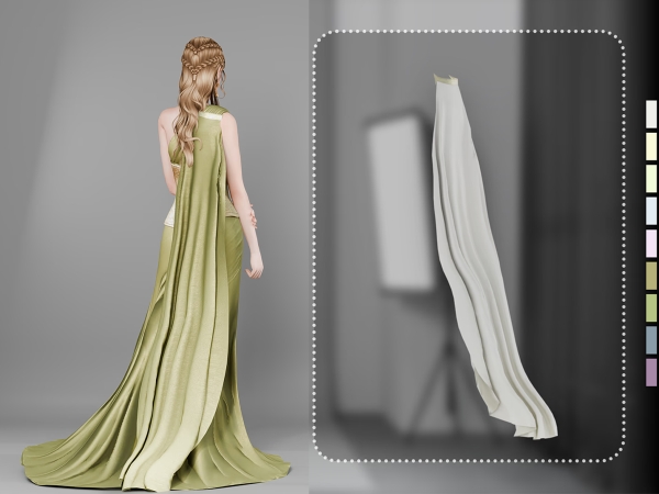 Alpha Noire Cloak Accessory - The Sims 4 Custom Content