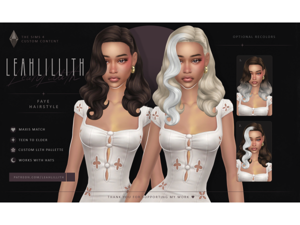 Maxis Match Faye Hairstyle by leahlillith - The Sims 4 Custom Content