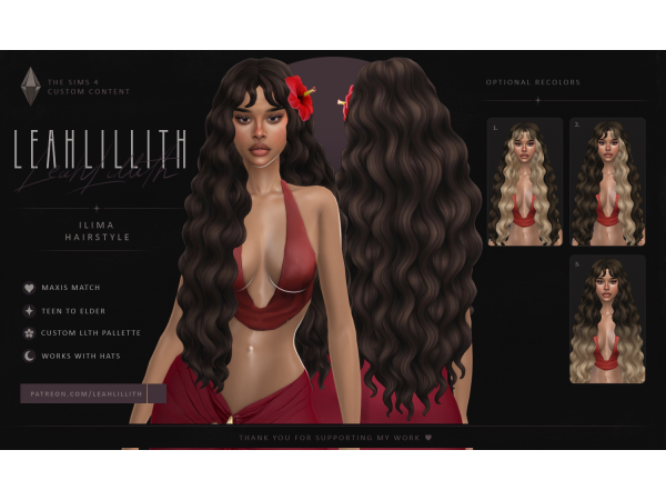 Maxis Match Ilima Hairstyle Flower Accessory by leahlillith - The Sims 4 Custom Content