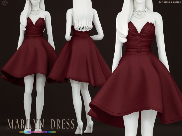 Mix Marilyn Dress Bluerose x Daylife by bluerose-sims - The Sims 4 Custom Content