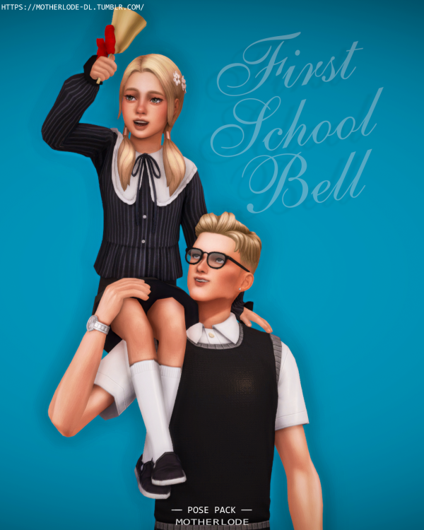 Mix Pose Pack First School Bell by simsfinds - The Sims 4 Custom Content