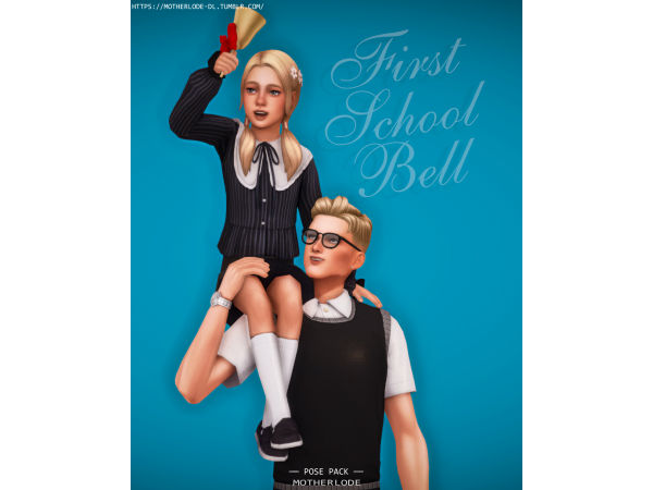 Mix Pose Pack First School Bell by motherlode199 - The Sims 4 Custom Content