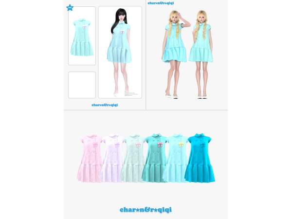Mix [charonroqiqi]N38_dress - The Sims 4 Custom Content