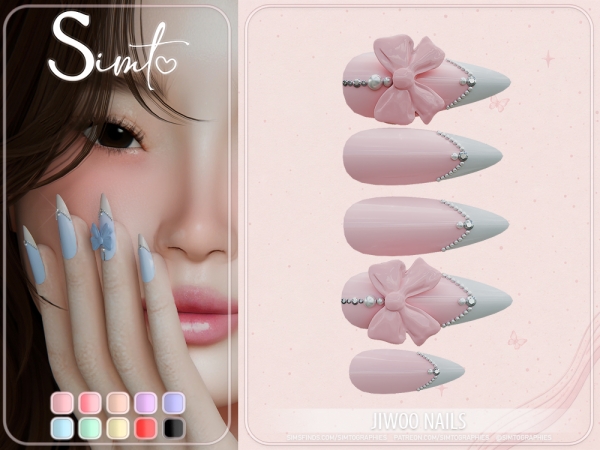 Alpha Jiwoo Nails - The Sims 4 Custom Content