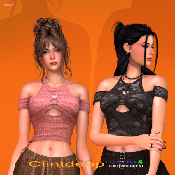 Alpha Clintdeep Anya Halter Top by clintdeep - The Sims 4 Custom Content