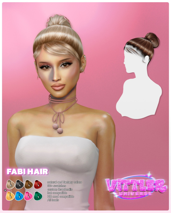 Alpha Parker Female Hair by simsfinds - The Sims 4 Custom Content