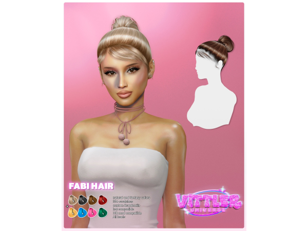 Alpha Parker Female Hair by VittlerUniverse - The Sims 4 Custom Content