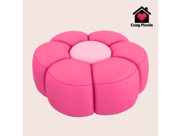 Maxis Match Flower Ottoman by CozyPixels01 - The Sims 4 Custom Content