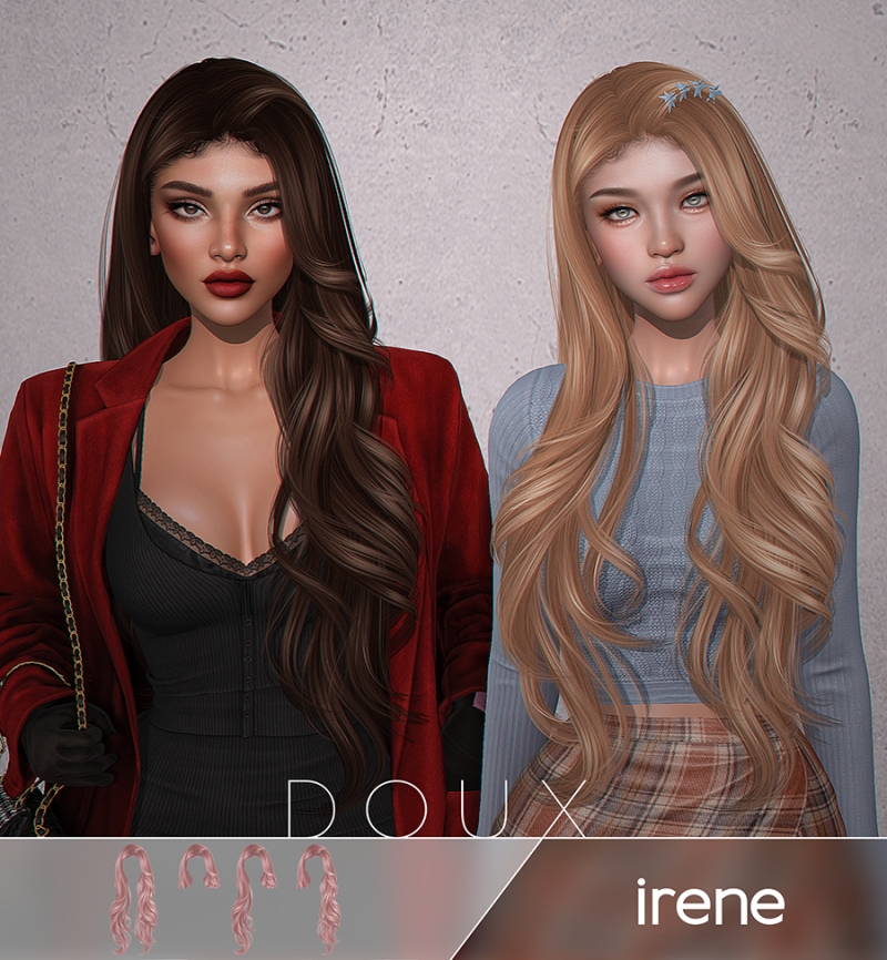 Alpha DOUX Irene Hair by douxhair - The Sims 4 Custom Content