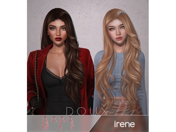 Alpha DOUX Irene Hair - The Sims 4 Custom Content