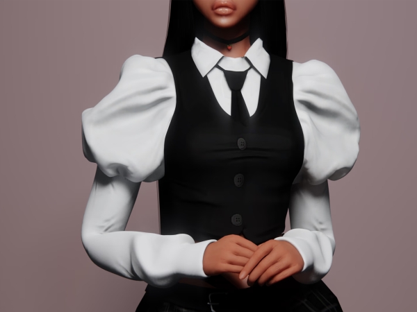 Alpha Baby Pink Blouse - The Sims 4 Custom Content