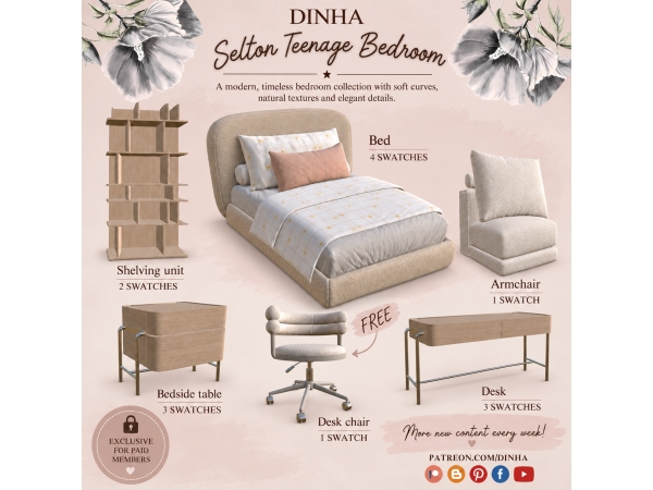 Alpha Selton Teenage Bedroom - The Sims 4 Custom Content