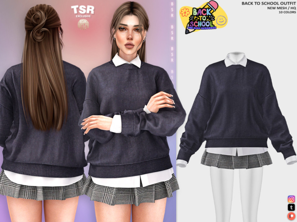 Alpha BACK TO SCHOOL OUTFIT BD1366 tr by busra - The Sims 4 Custom Content