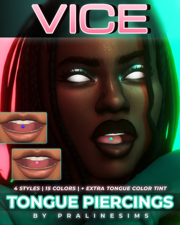 Maxis Match VICE Tongue Piercings by simsfinds - The Sims 4 Custom Content