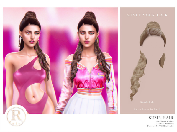 Alpha RAMA Suzie Hair by VentaStudio - The Sims 4 Custom Content