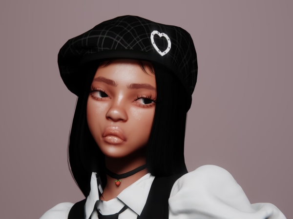 Alpha Baby Pink Beret - The Sims 4 Custom Content