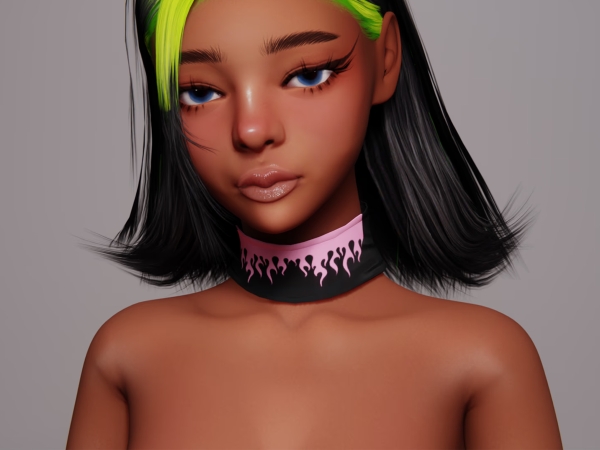Alpha Fires Choker - The Sims 4 Custom Content