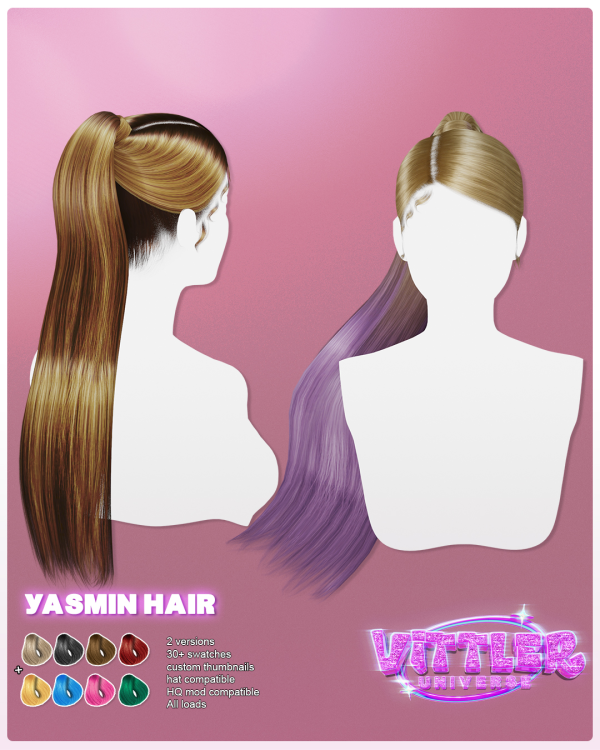 Alpha Yasmin Female Hair by simsfinds - The Sims 4 Custom Content