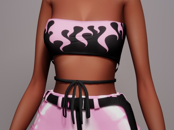 Alpha Fires Top - The Sims 4 Custom Content