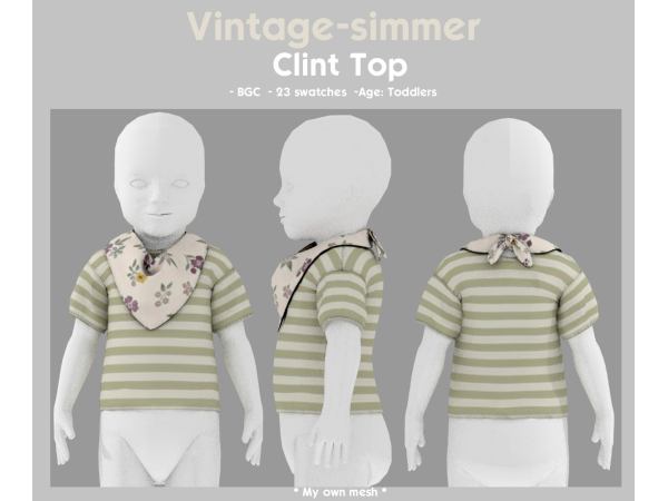 Alpha Clint Top simmer by vintage - The Sims 4 Custom Content