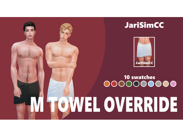 Maxis Match JariSimCC Override Male Towel - The Sims 4 Custom Content