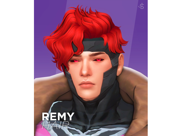 Maxis Match Remy LeBeau Hair by johnnysims - The Sims 4 Custom Content