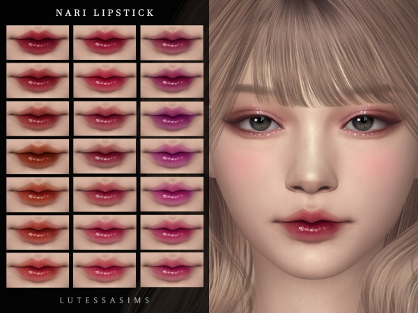 Alpha Nari Lipstick by Lutessasims - The Sims 4 Custom Content