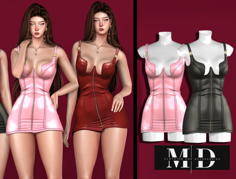 Alpha New Claudia tight mini dress by mydarling20 - The Sims 4 Custom Content