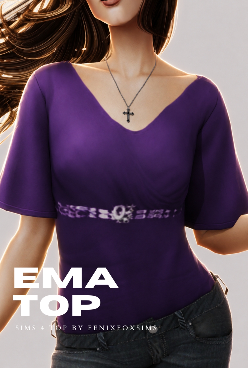 Mix Ema Top by fenixfoxsims - The Sims 4 Custom Content